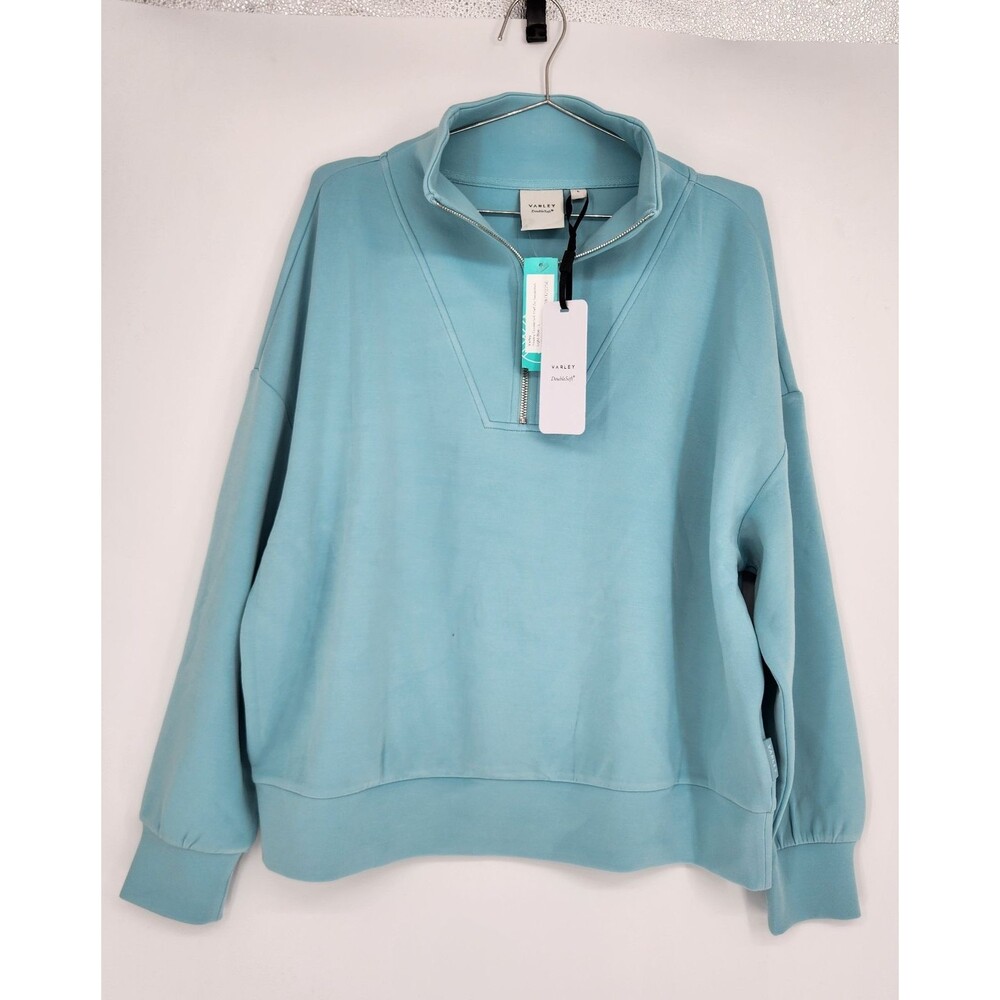 Varley Light Porcelain Blue Large Hawley Half Zip Sweatshirt NWT